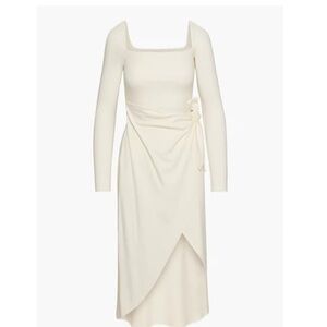 Aritzia | Wilfred Saturn Cream Long Sleeve Wrap Dress